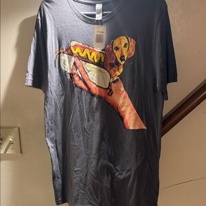 Charcoal Hot Dog Graphic T-Shirt
